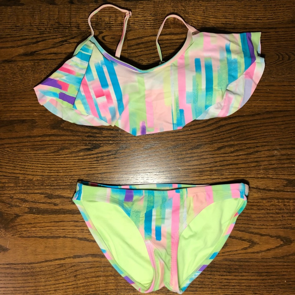Neon Painted Bathing Suit Set